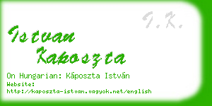 istvan kaposzta business card