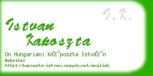 istvan kaposzta business card